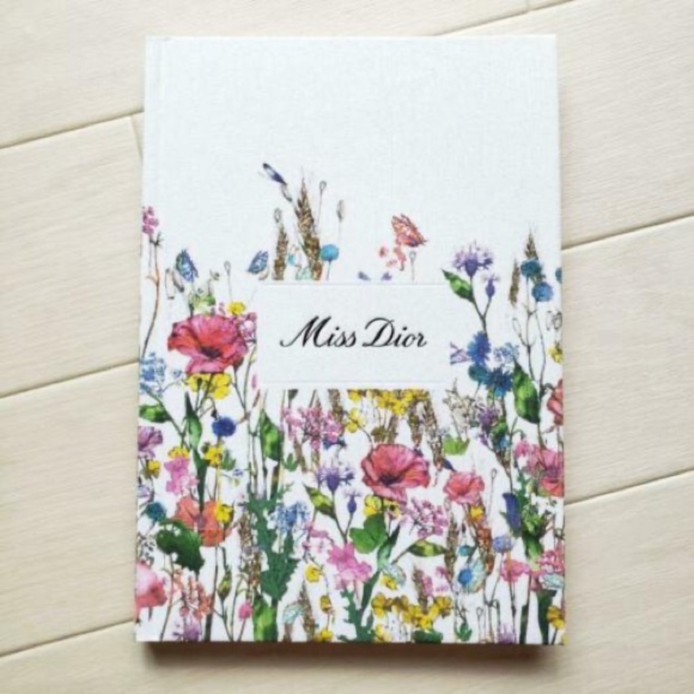 NIP Dior Beauty Miss Dior Millefiori Floral Print Notebook Blank Unlined Pages
